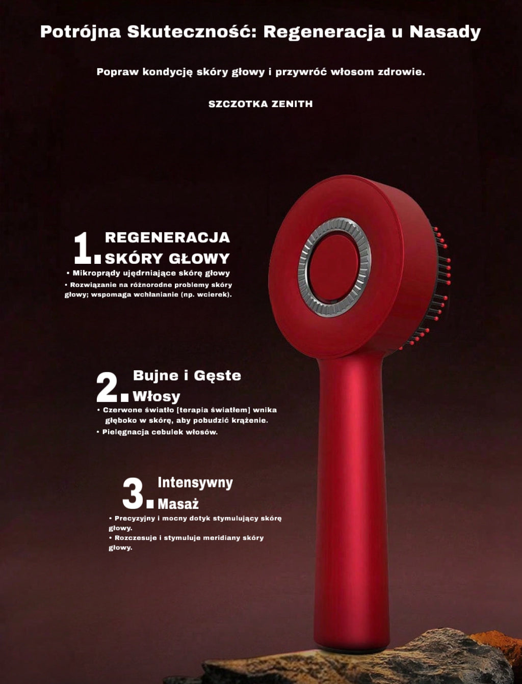 Masażer Premium Zenith 3-w-1: Terapia Światłem, Mikroprądy i Aplikator Serum